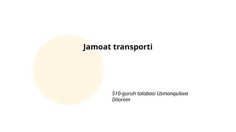 Shahar jamoat transporti tizimi