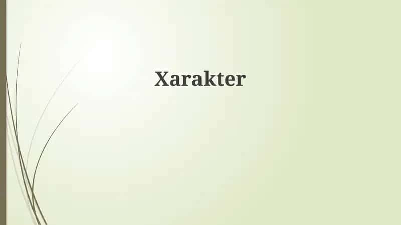 Xarakter