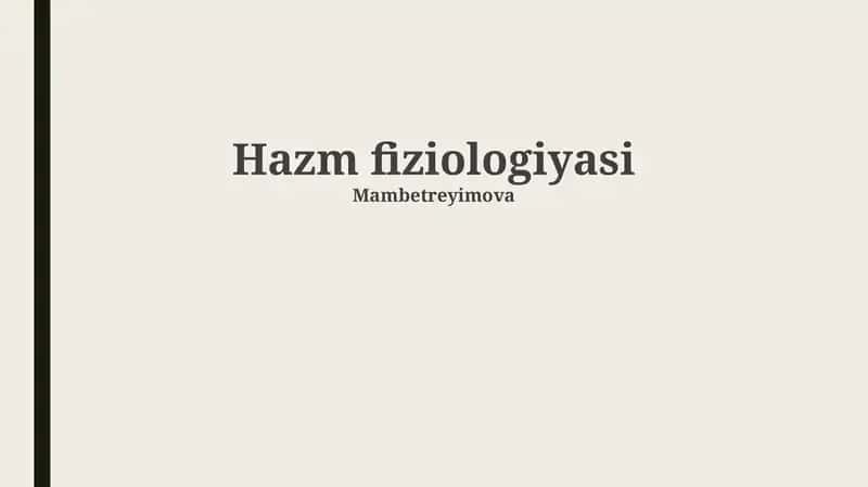 Hazm fiziologiyasi