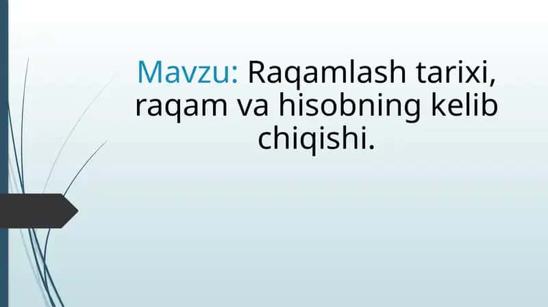 Raqamlash Tarixi, Raqam va Hisobning Kelib Chiqishi
