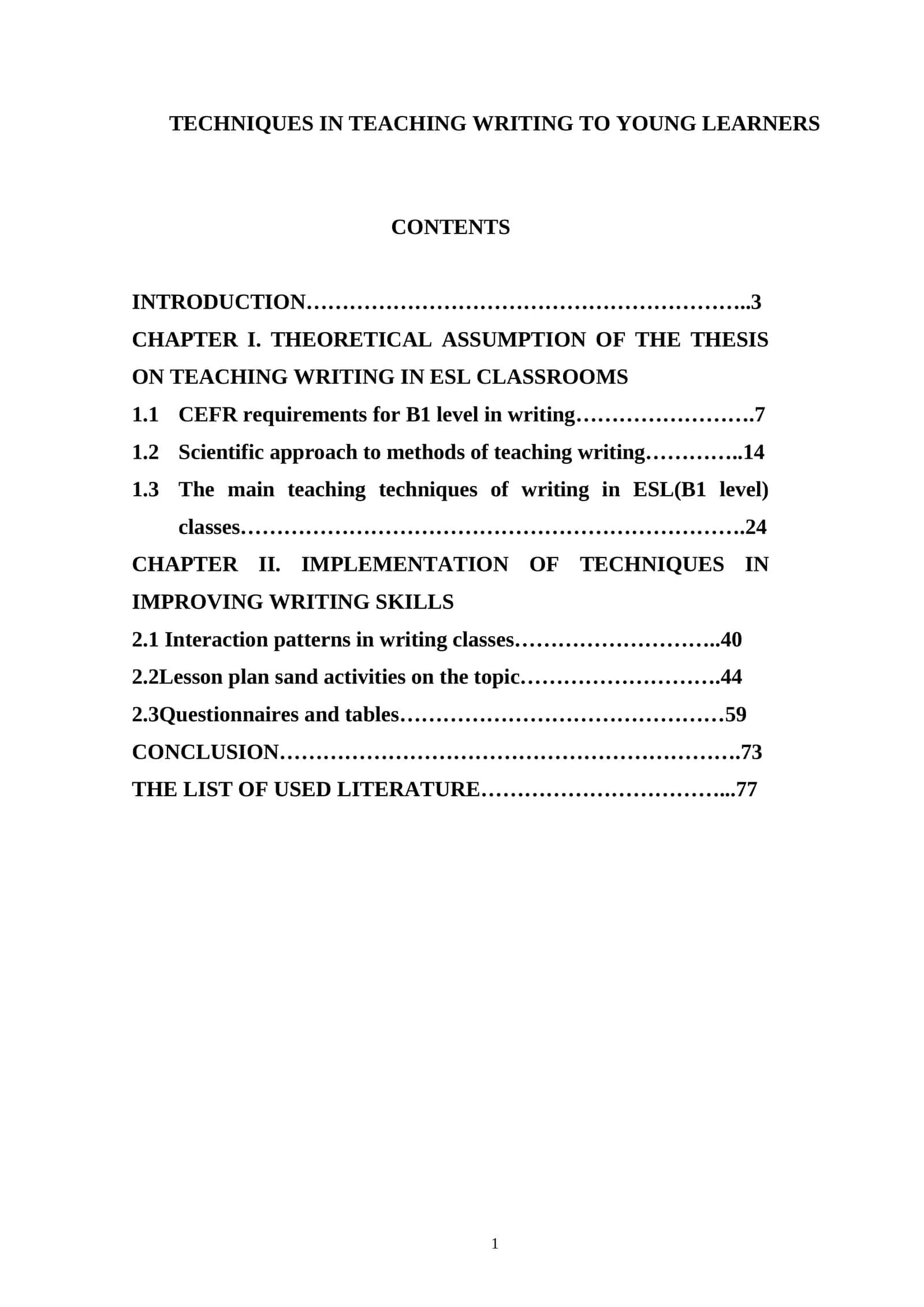 Techniques in Teaching Writing to Young Learners