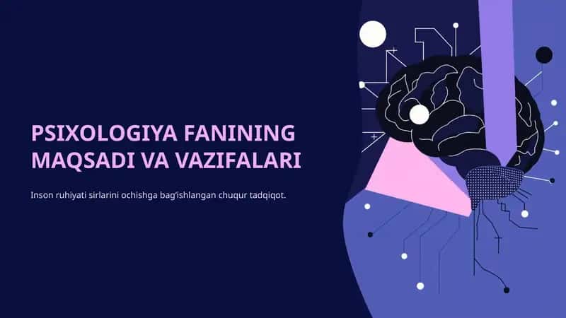 PSIXOLOGIYA FANINING MAQSADI VA VAZIFALARI