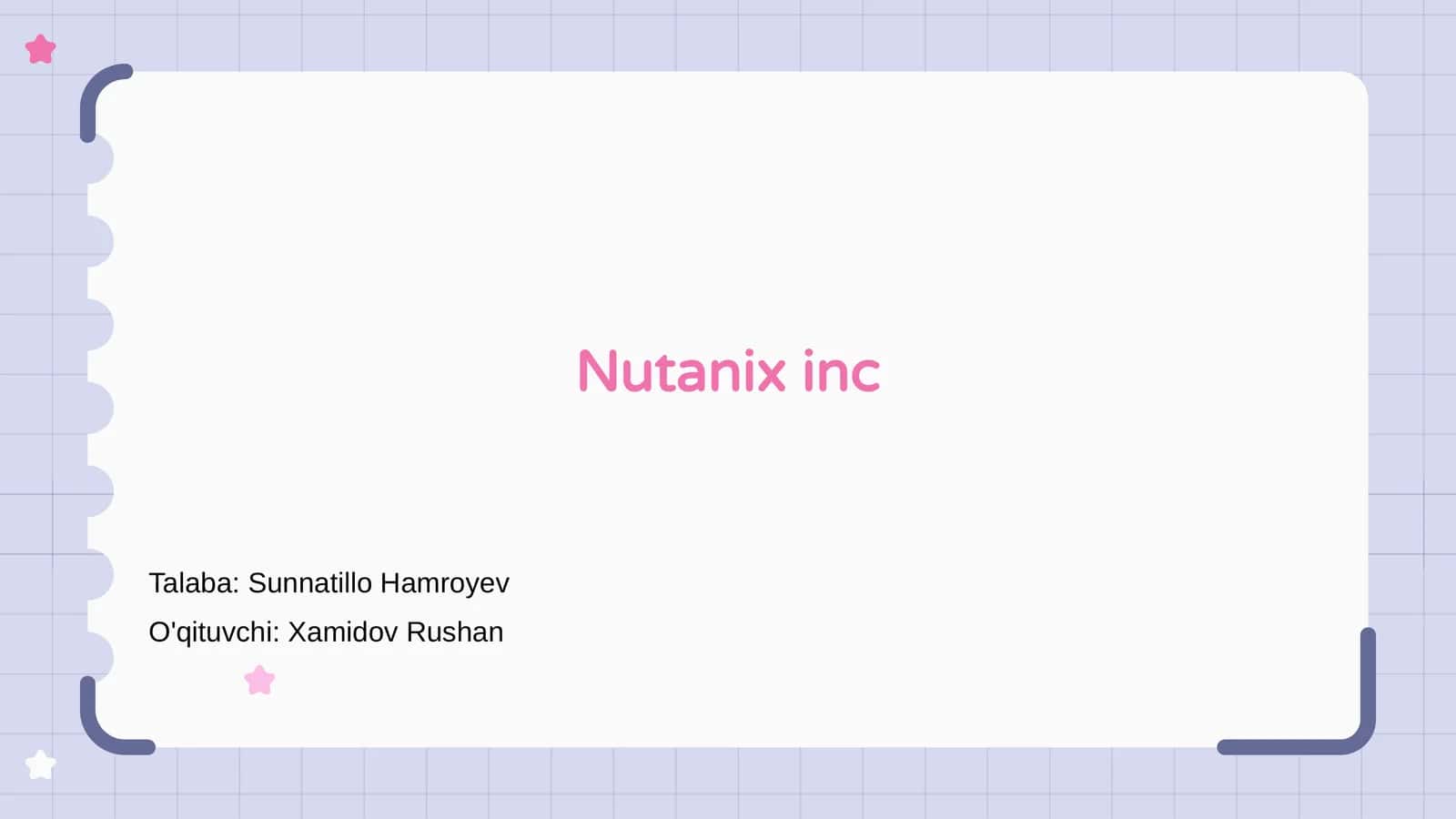 Nutanix Inc haqida umumiy ma'lumot