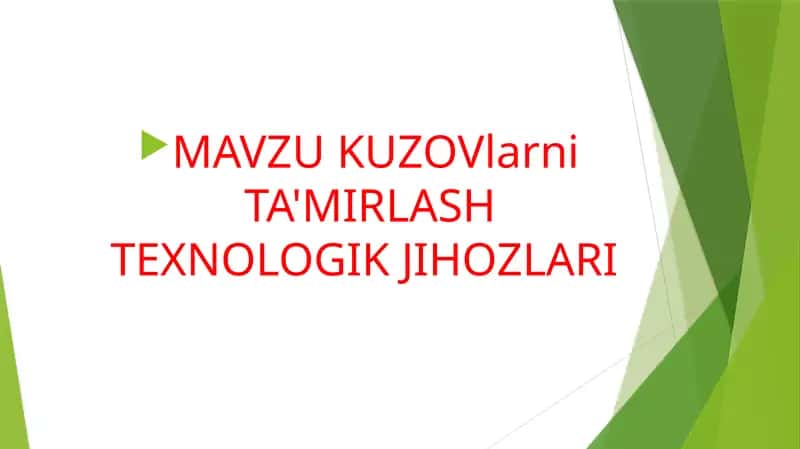 Kuzovlarni ta'mirlash texnologiyalari