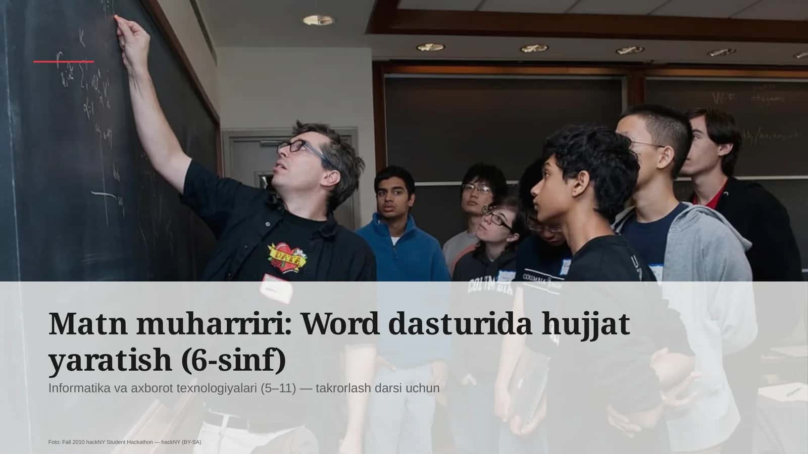 Word dasturida hujjat yaratish (6-sinf)