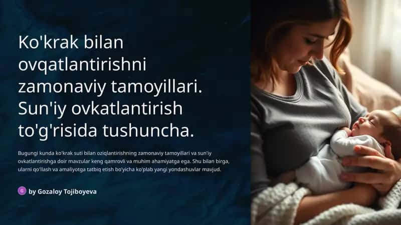 Ko'krak bilan ovqatlantirishning zamonaviy tamoyillari