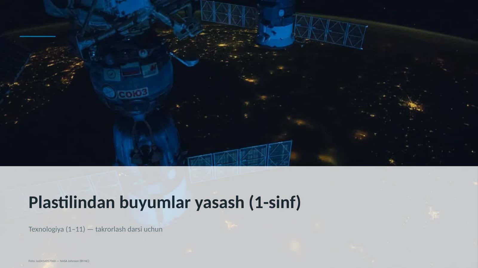 Plastilindan buyumlar yasash (1-sinf)