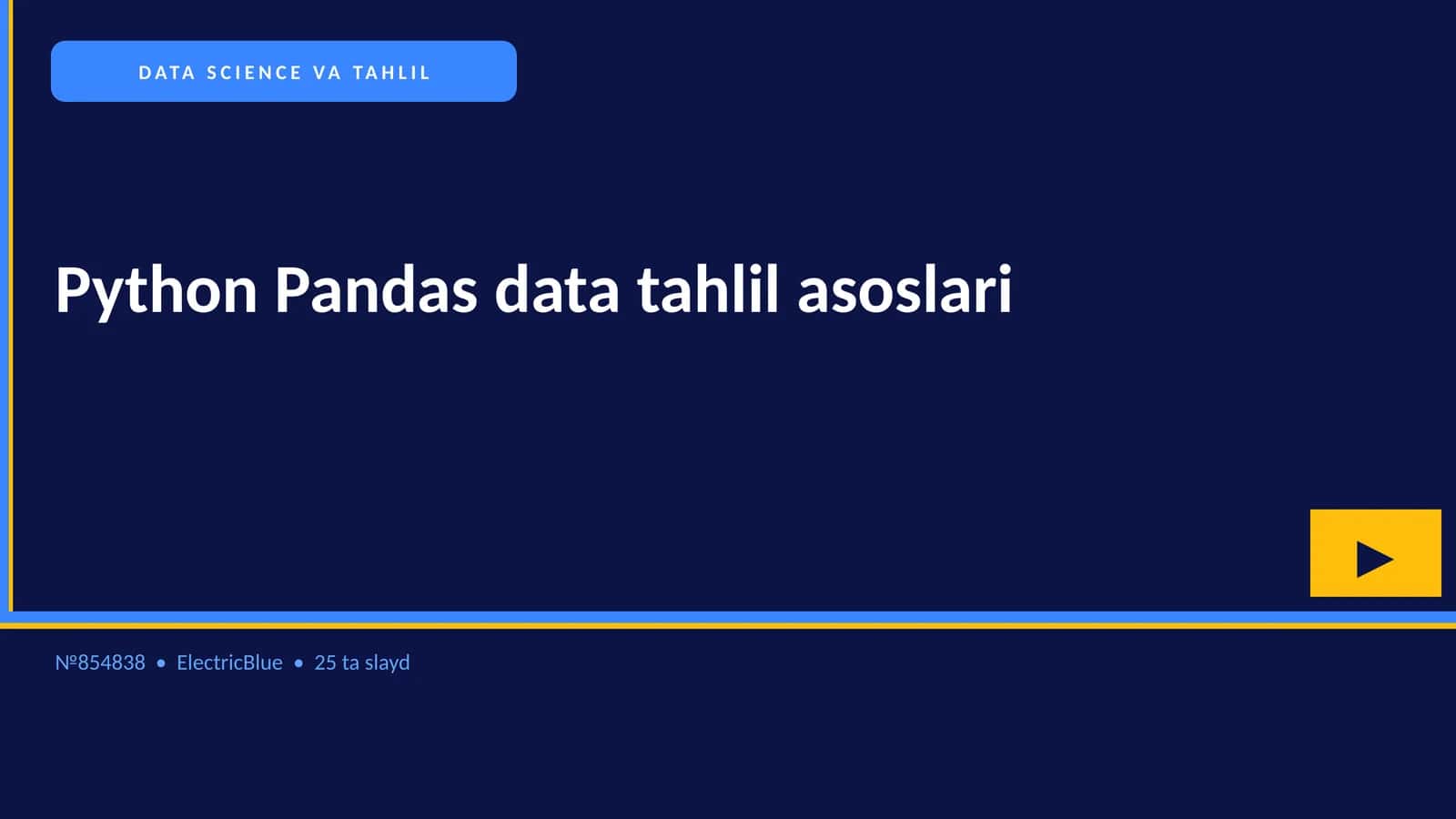 Python Pandas data tahlil asoslari