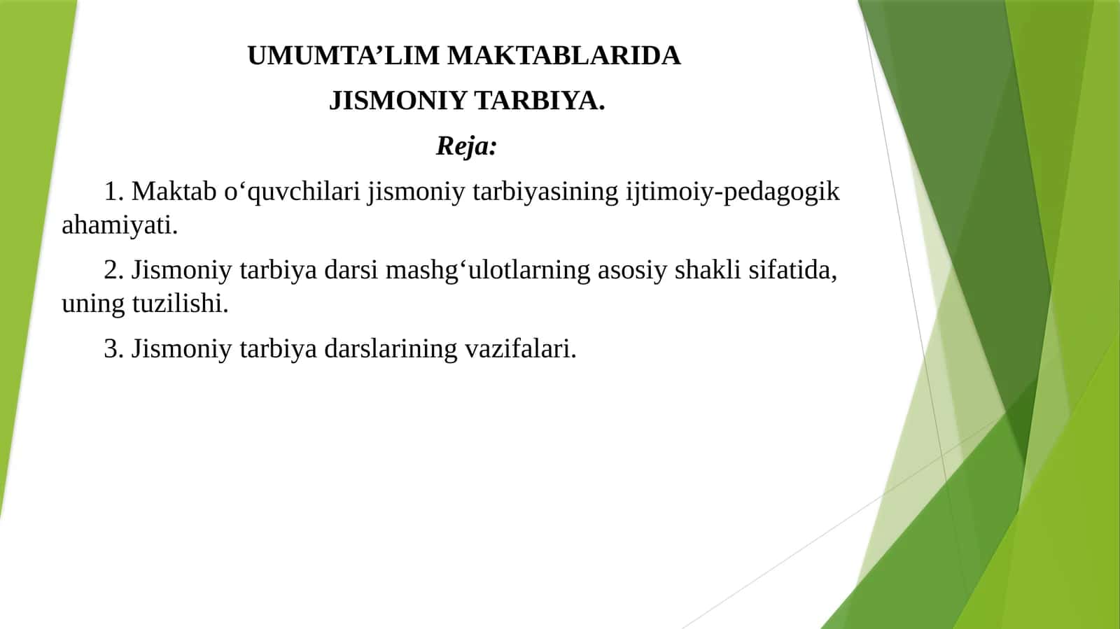 UMUMTA’LIM MAKTABLARIDA JISMONIY TARBIYA