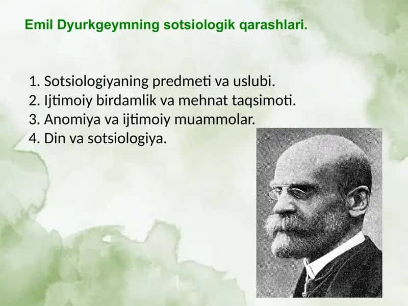 Emil Dyurkgeymning sotsiologik qarashlari