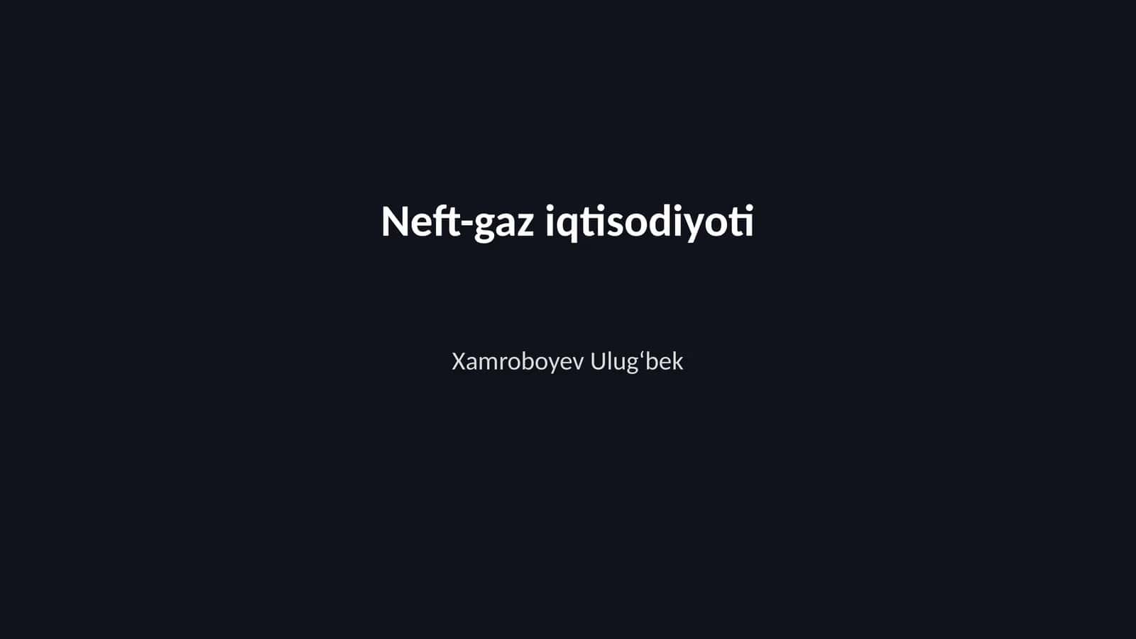 Neft-gaz iqtisodiyoti