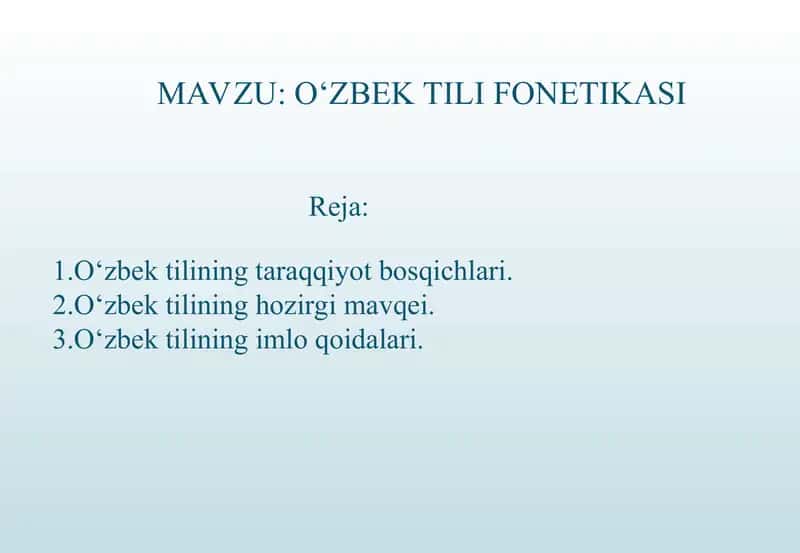 O‘zbek tili fonetikasi