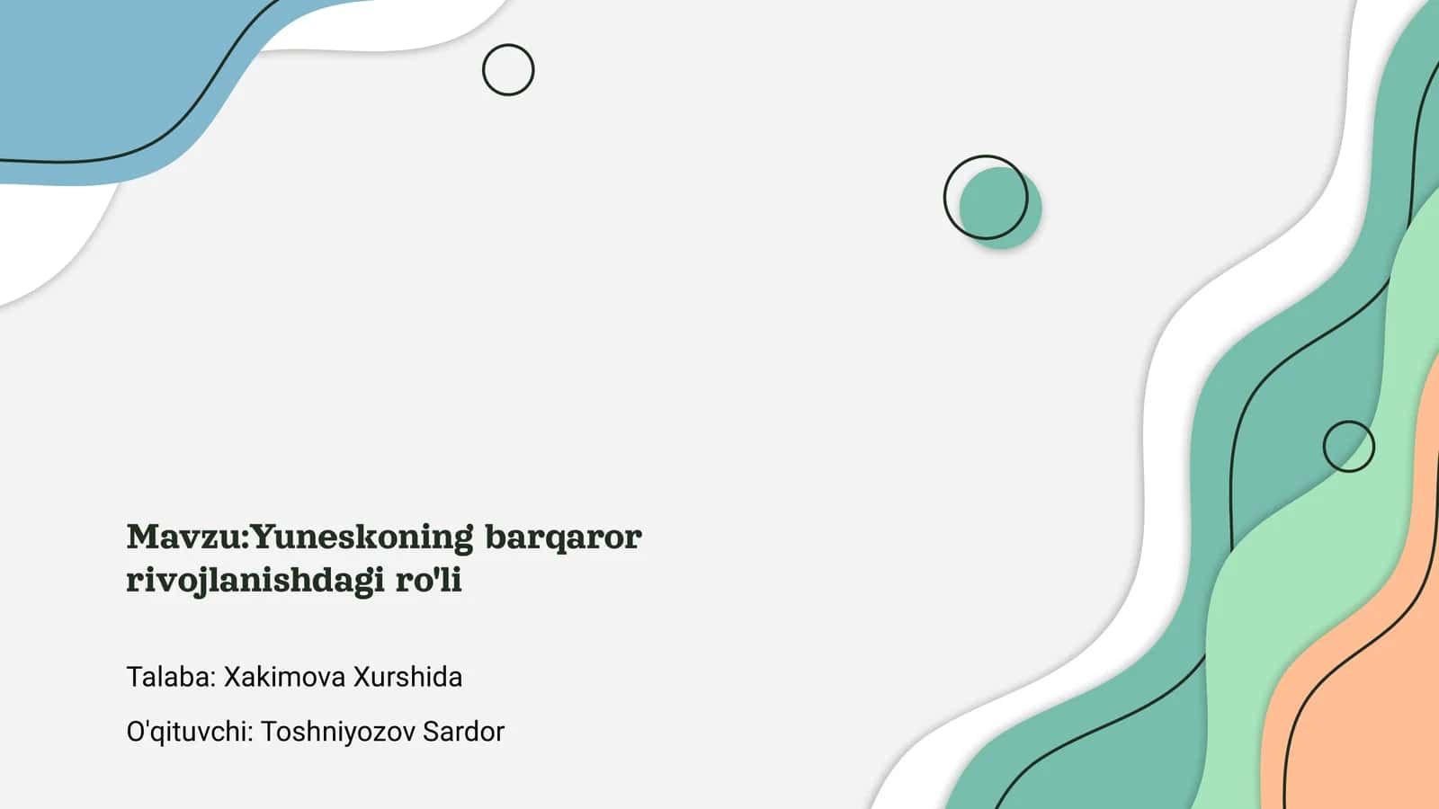 Yuneskoning barqaror rivojlanishdagi ro'li