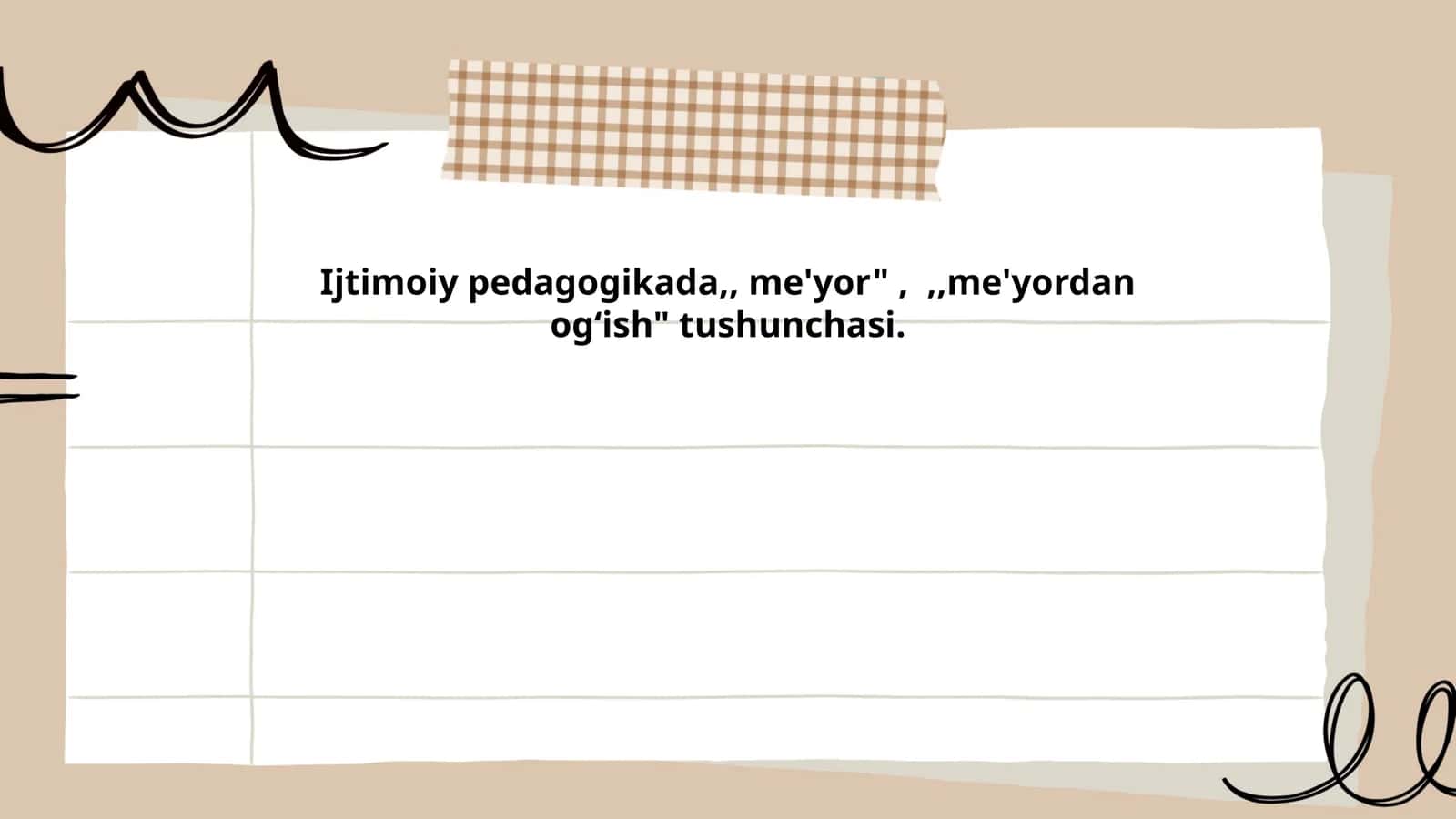 Ijtimoiy pedagogikada "me'yor" tushunchasi