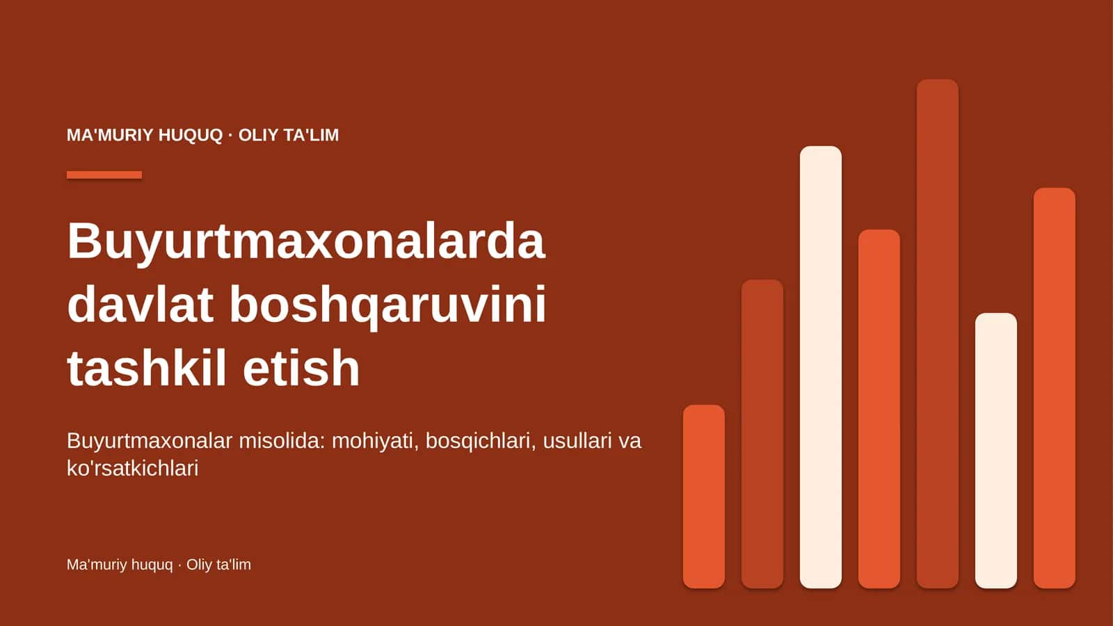 Buyurtmaxonalarda davlat boshqaruvini tashkil etish