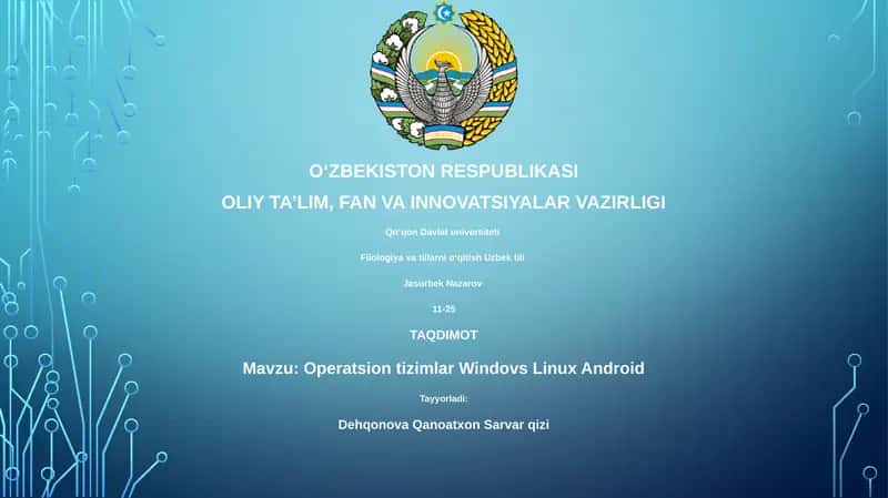 Operatsion tizimlar Windovs Linux Android