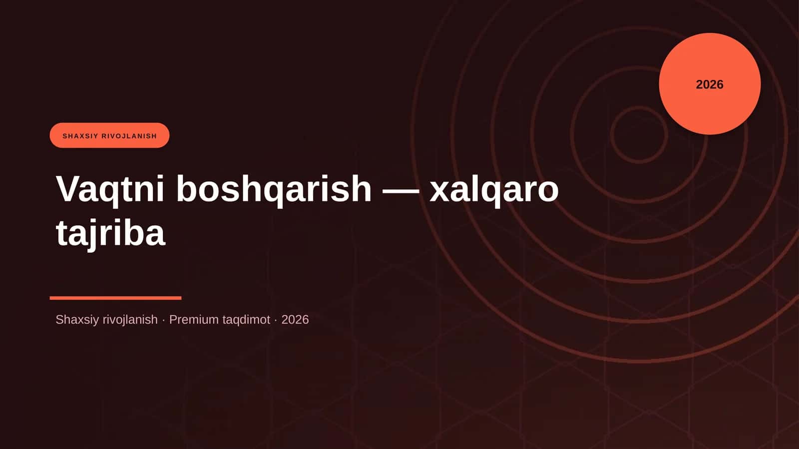 Vaqtni boshqarish — xalqaro tajriba