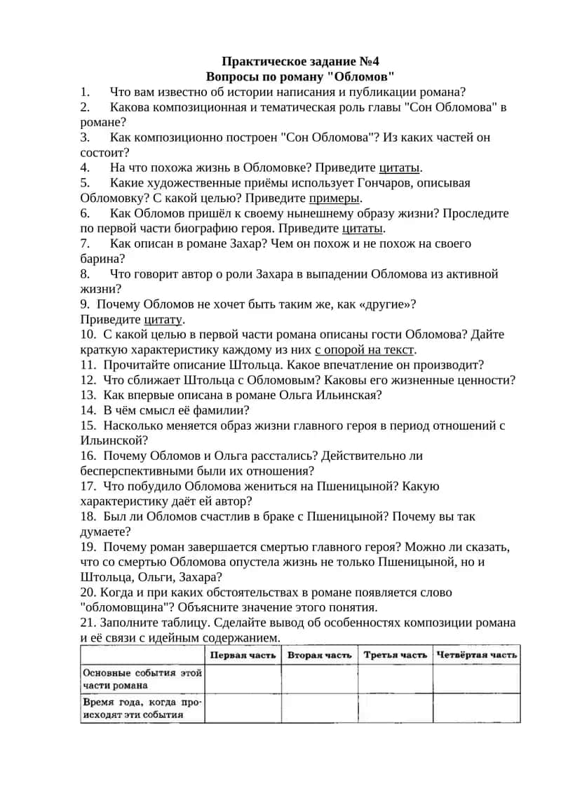Роман "Обломов"