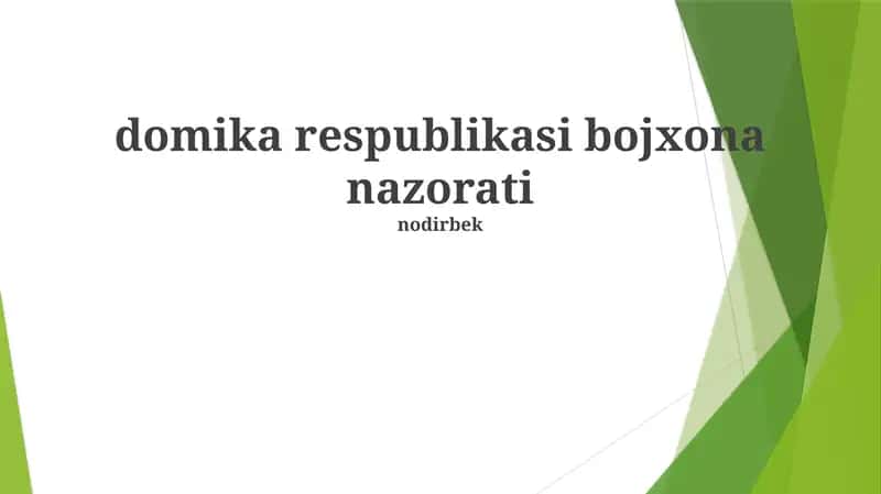 Dominika Respublikasining Bojxona Nazorati Tizimi
