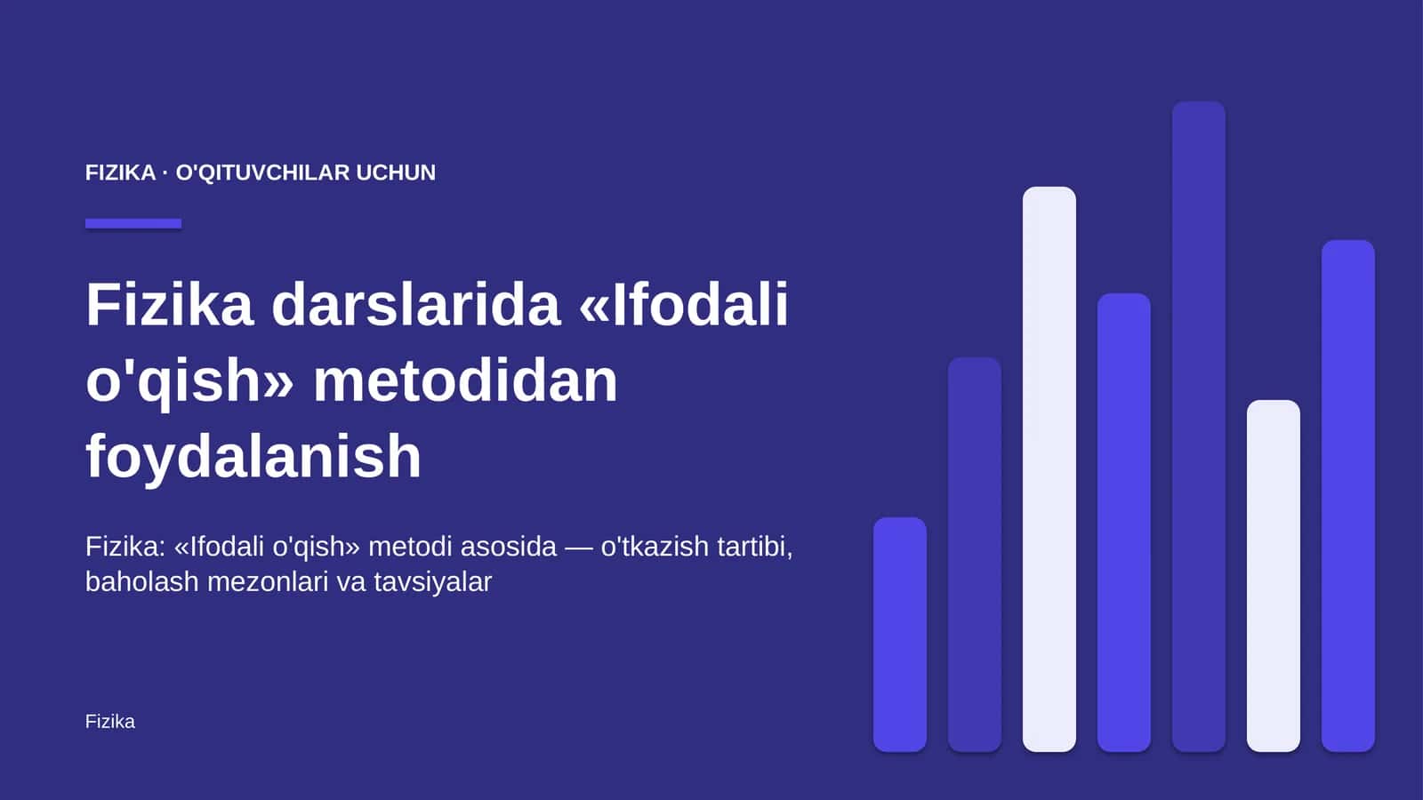 fizika darslarida ifodali o'qish metodidan foydalanish 5781