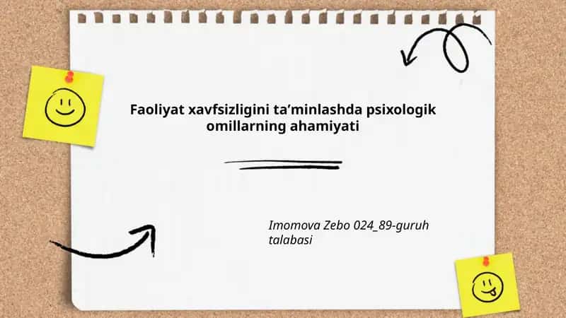 Psixologik omillar va faoliyat xavfsizligi