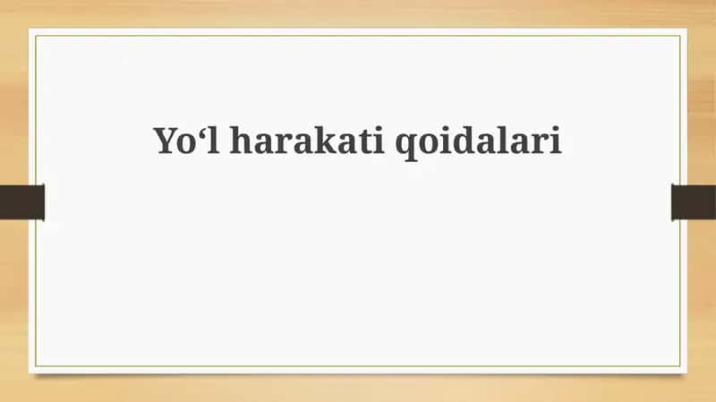 Yoʻl harakati qoidalari