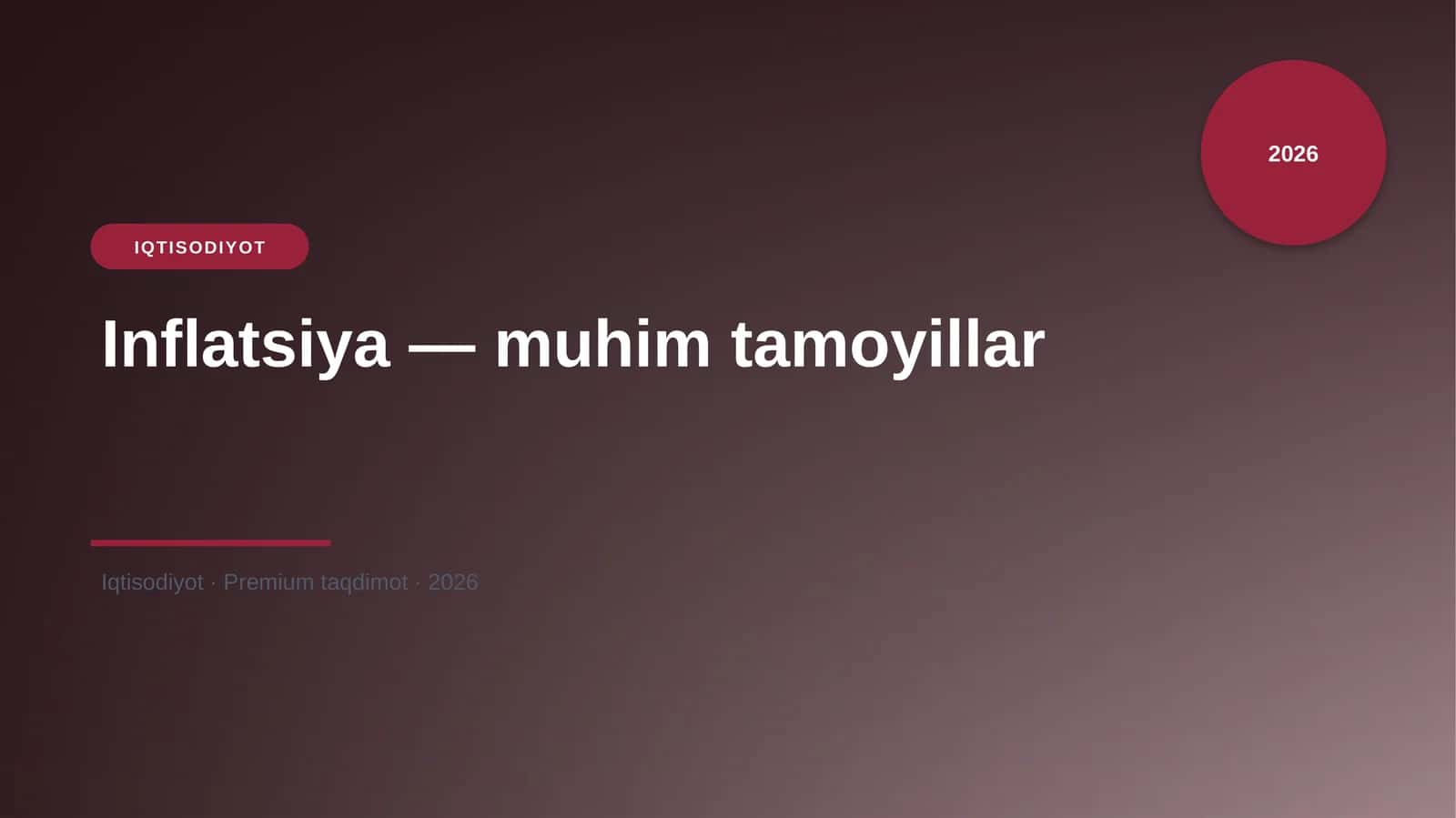 Inflatsiya — muhim tamoyillar