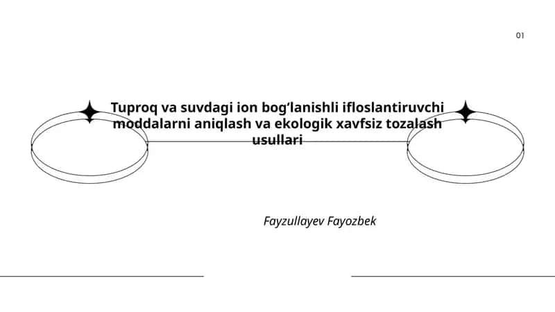 Tuproq va suvdagi ion bog‘lanishli ifloslantiruvchi moddalarni aniqlash va ekologik xavfsiz tozalash usullari