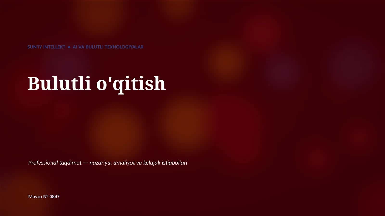 Bulutli o'qitish