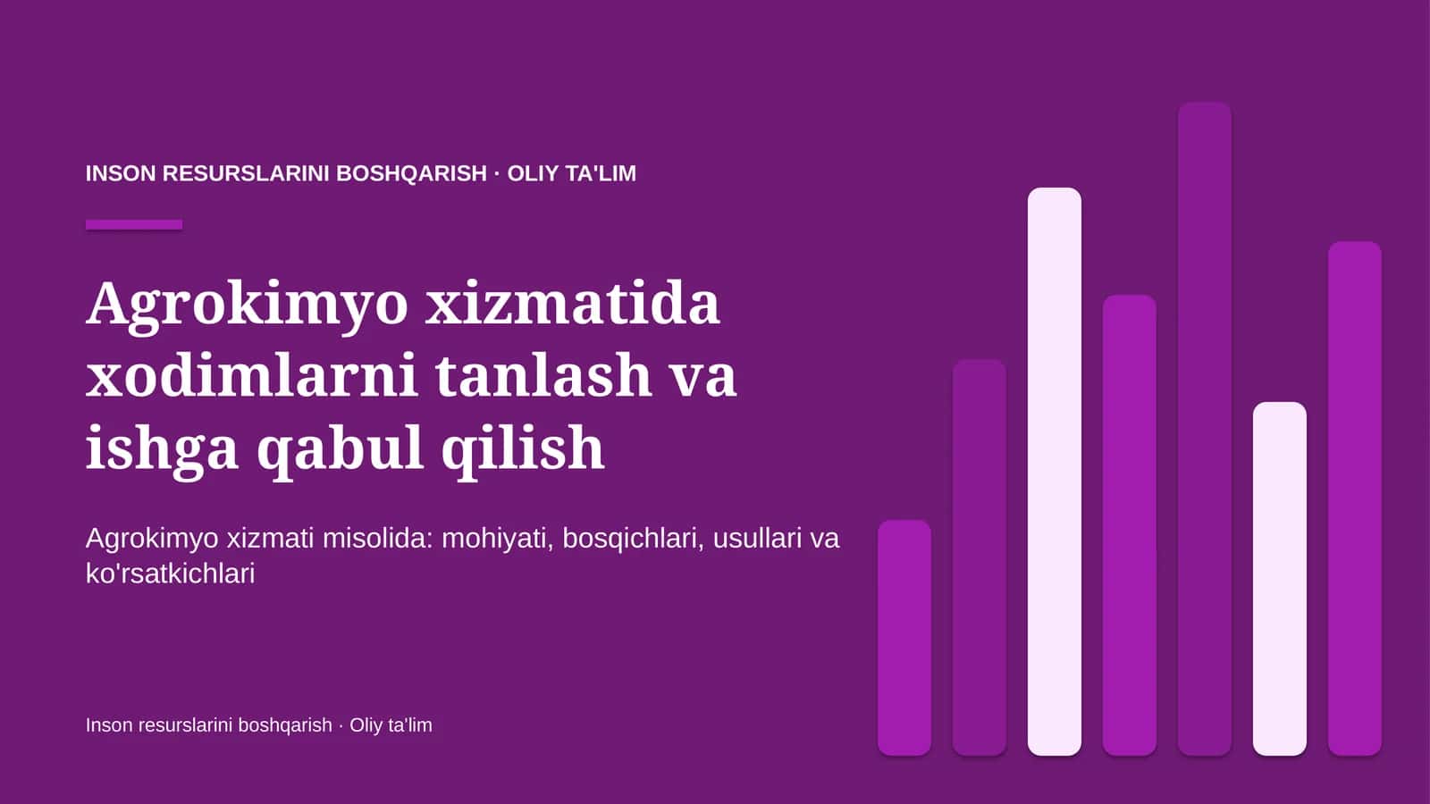 Agrokimyo xizmatida xodimlarni tanlash va ishga qabul qilish