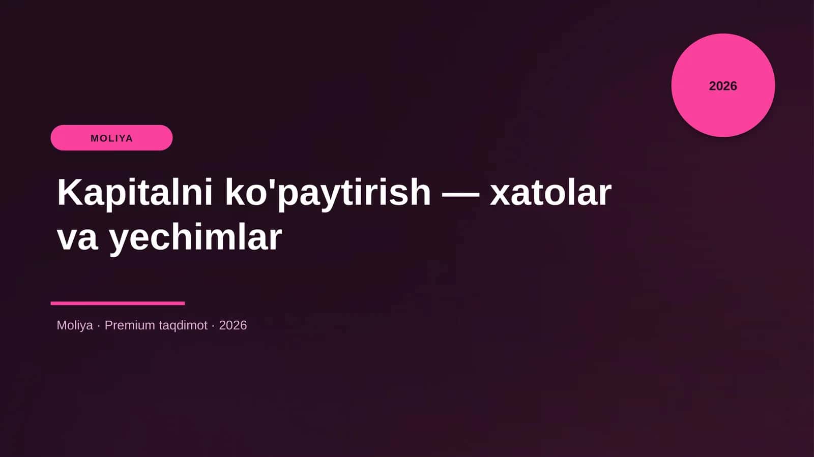 Kapitalni ko'paytirish — xatolar va yechimlar