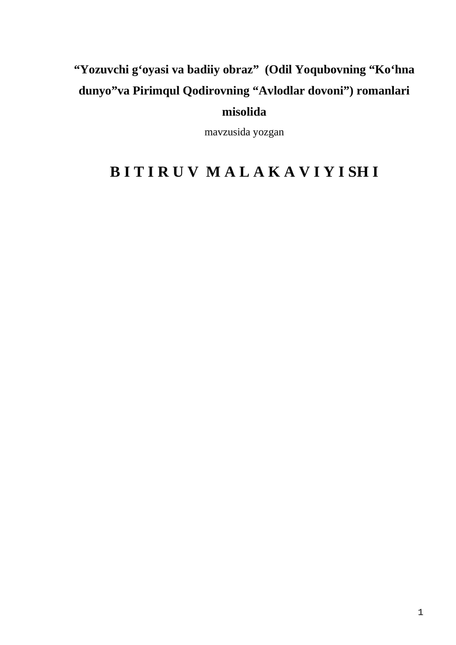 Yozuvchi g‘oyasi va badiiy obraz