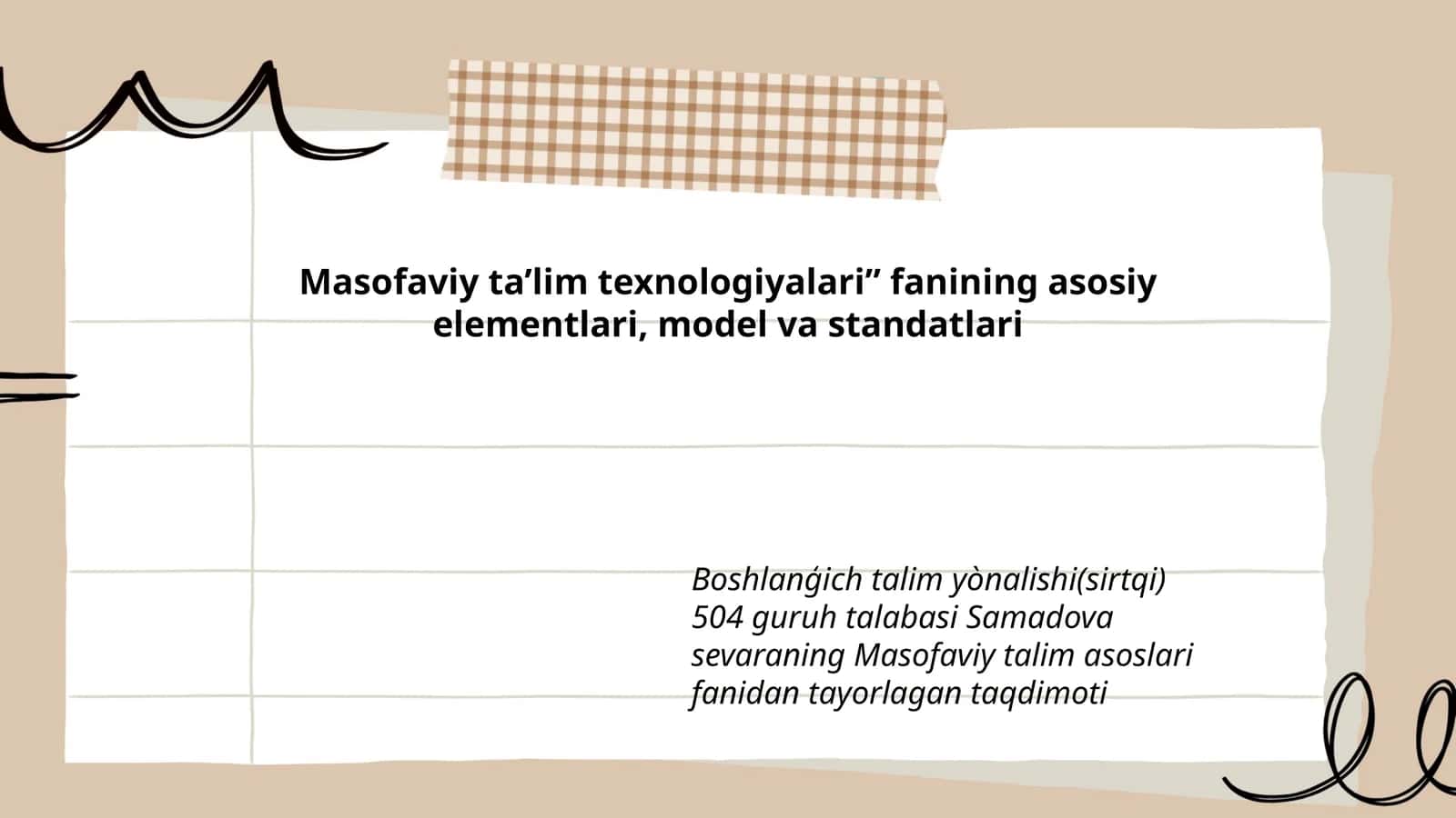 Masofaviy ta’lim texnologiyalari