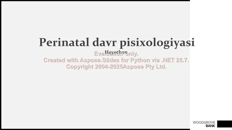 Perinatal davr psixologiyasi