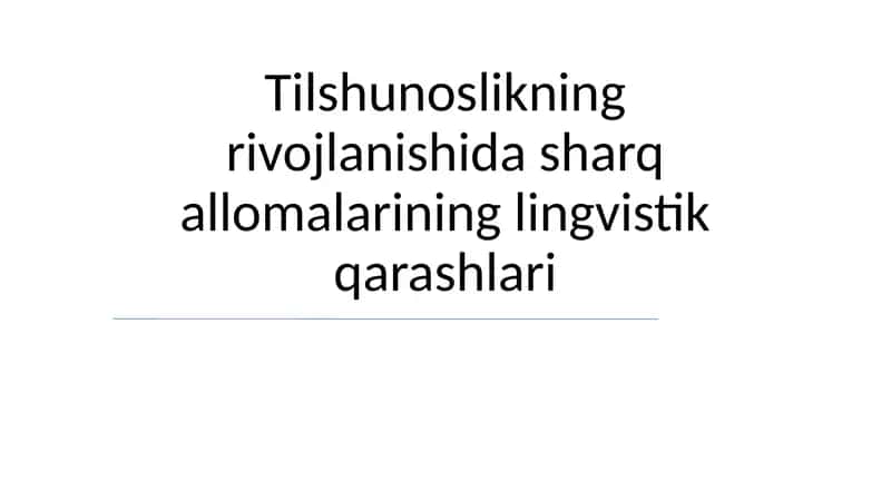 Sharq tilshunosligining rivojlanishi