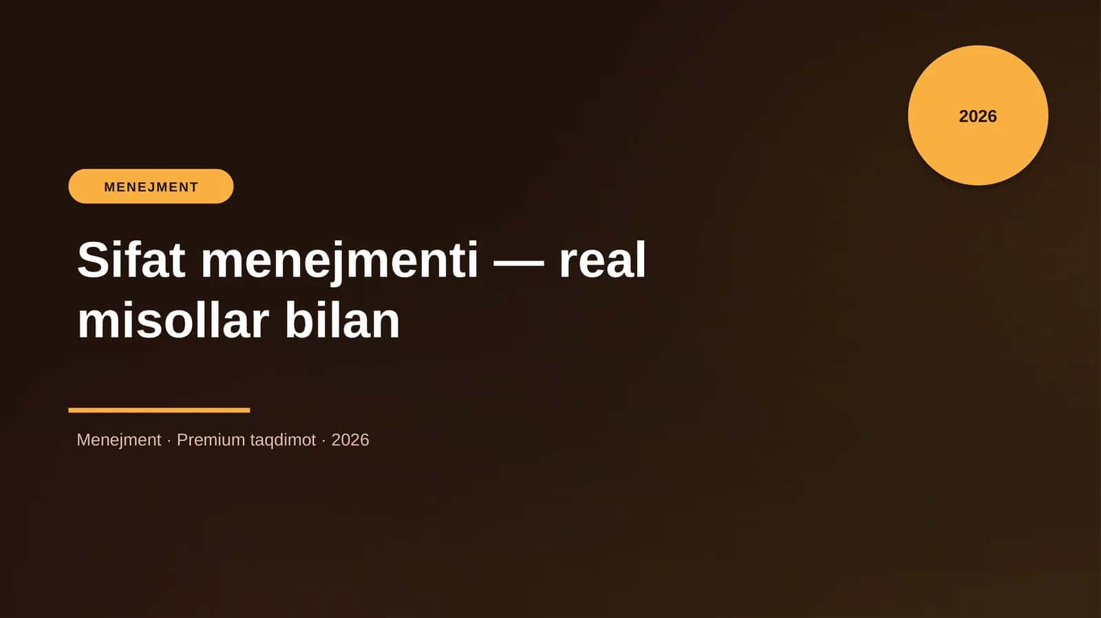 Sifat menejmenti — real misollar bilan