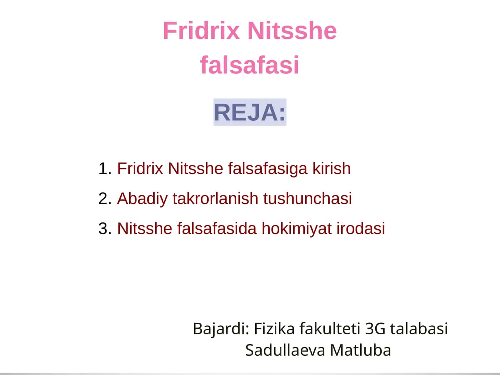 Fridrix Nitsshe falsafasi