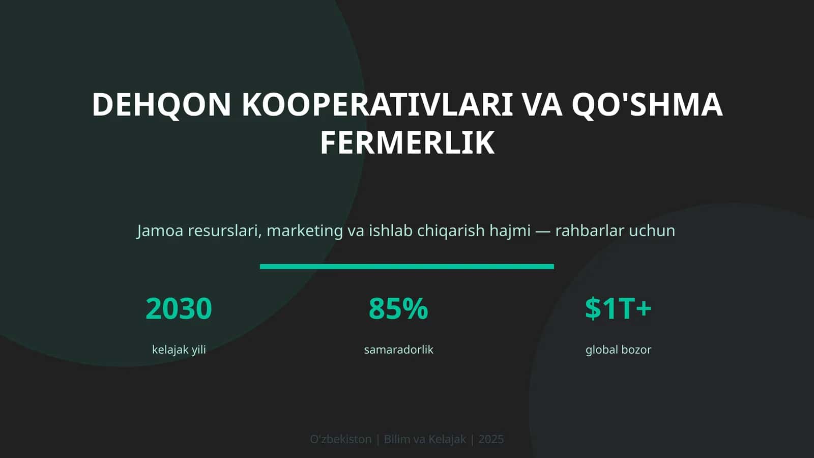 Dehqon kooperativlari va qo'shma fermerlik