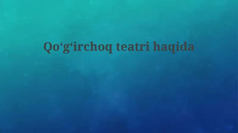 Qo'g'irchoq teatri