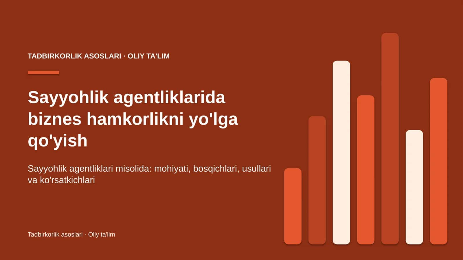 sayyohlik agentliklarida biznes hamkorlikni yo'lga qo'yish 1477