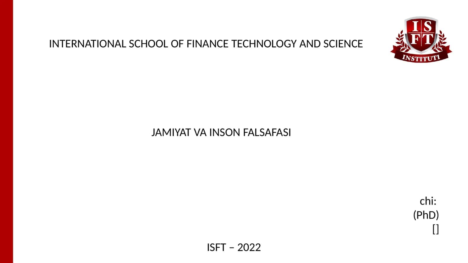 JAMIYAT VA INSON FALSAFASI