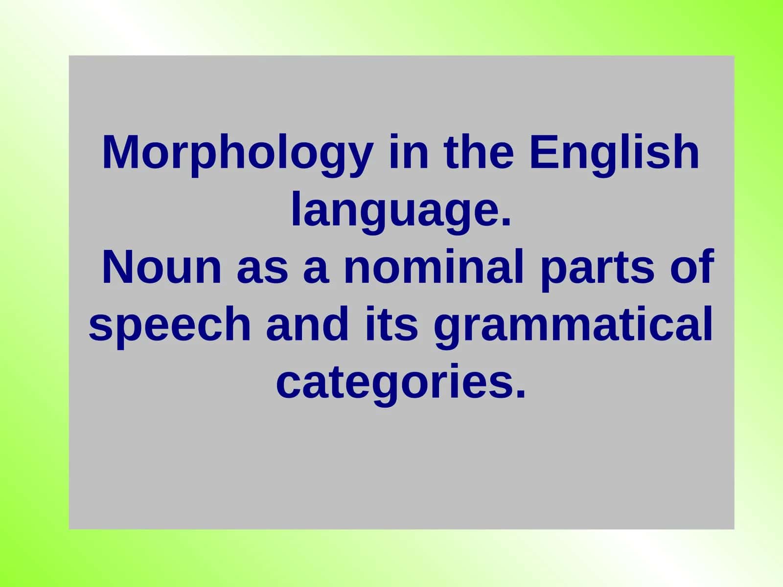 Morfologiya