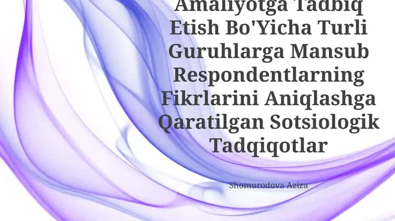 Inklyuziv Ta’Lim G'Oyalarini Amaliyotga Tadbiq Etish Bo'Yicha Turli Guruhlarga Mansub Respondentlarning Fikrlarini Aniqlashga Qaratilgan Sotsiologik Tadqiqotlar