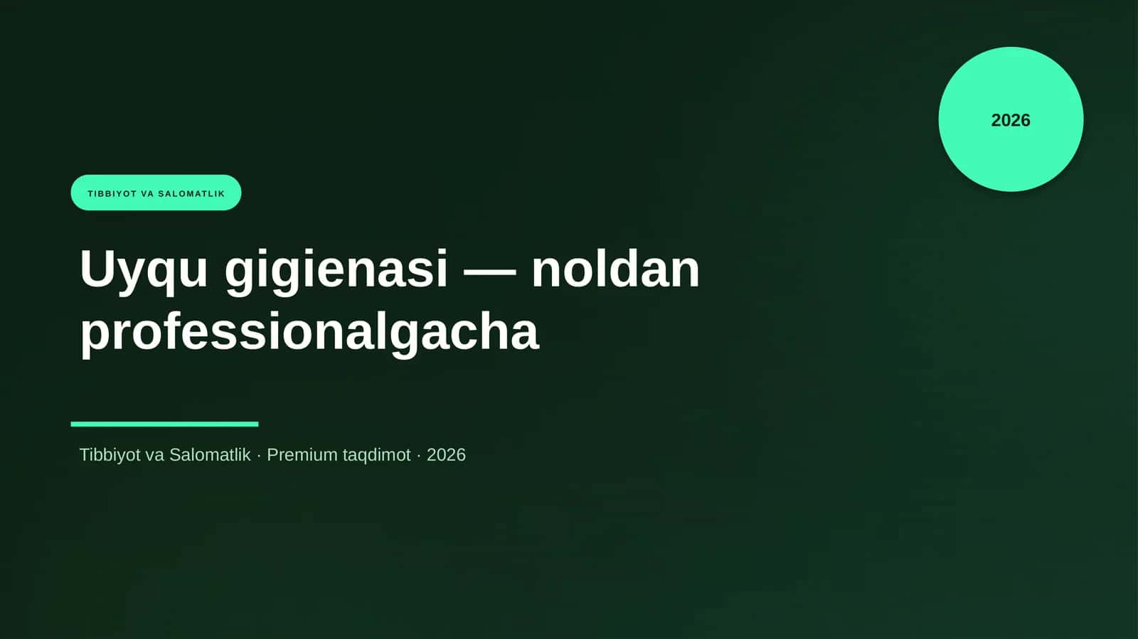 Uyqu gigienasi — noldan professionalgacha