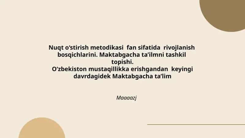 Nuqt o‘stirish metodikasi fan sifatida rivojlanish bosqichlarini