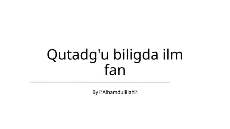 Qutadg'u biligda ilm fan