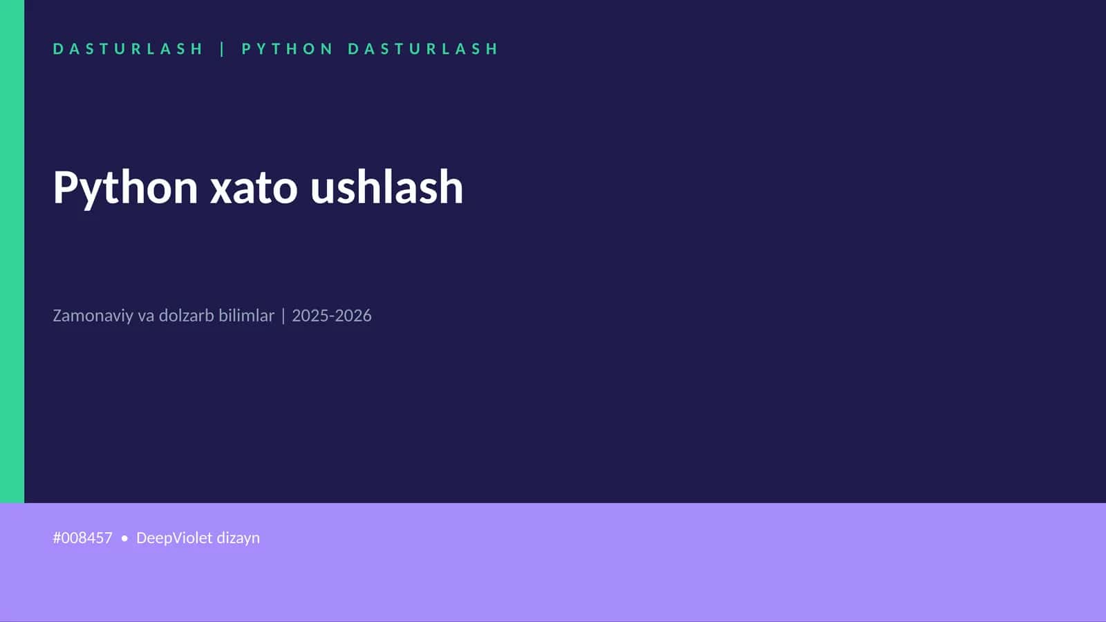 Python xato ushlash