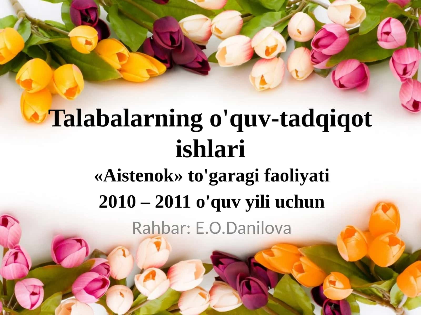 Bo'lajak onalar to'garagi yillik hisoboti