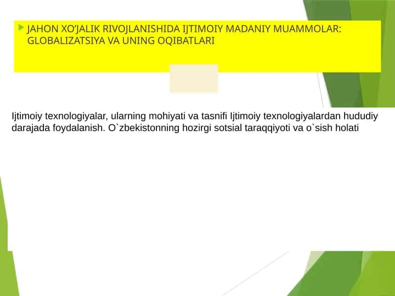 Ijtimoiy texnologiyalar va ularning mohiyati