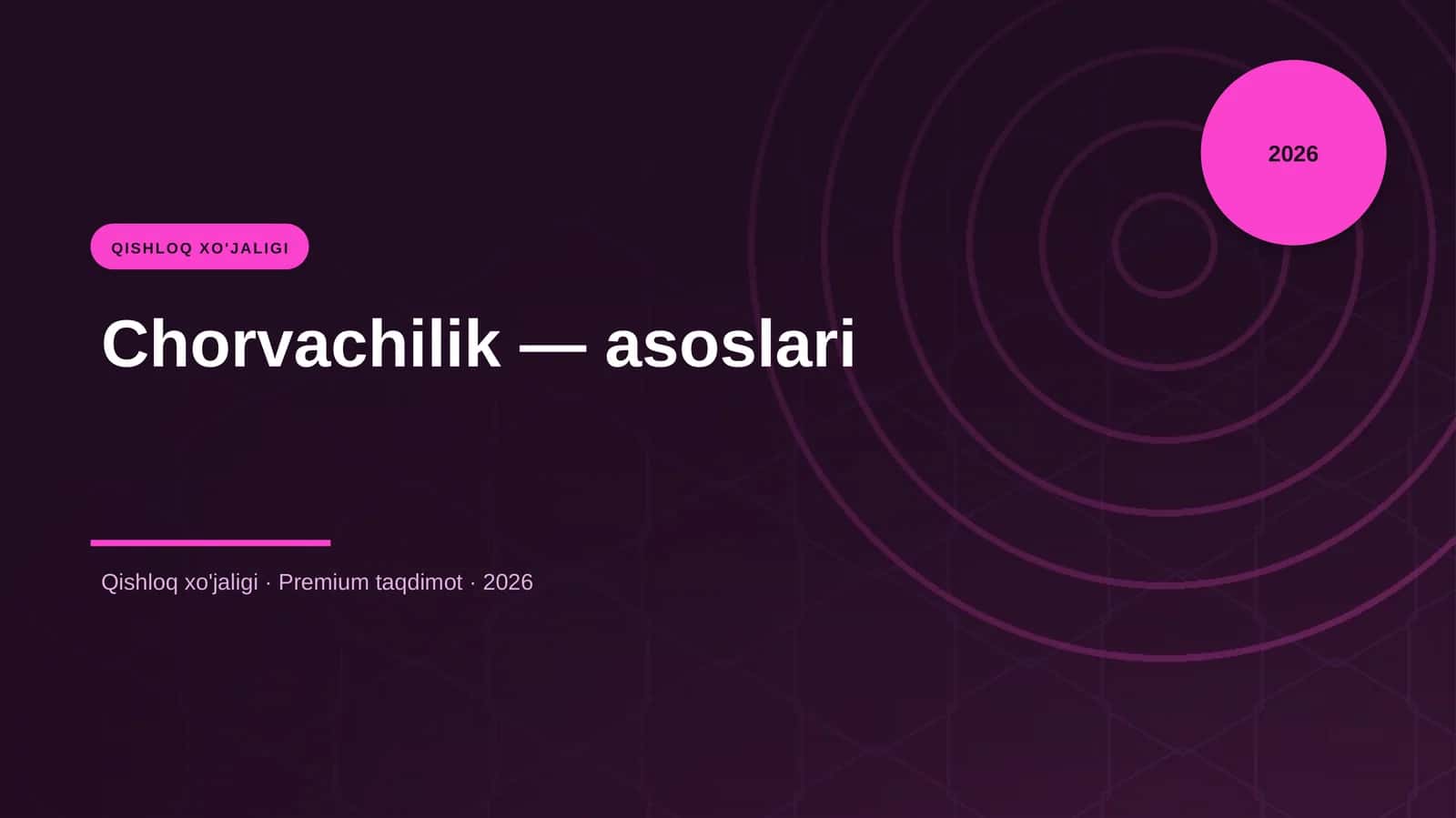 Chorvachilik — asoslari